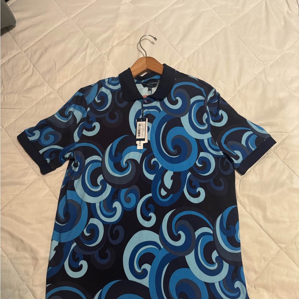 Paisley & Gray Blue Swirl Polo Shirt
